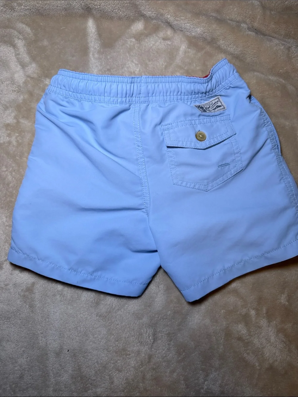 Polo by Ralph Lauren Light Blue Swim Shorts with Red Logo